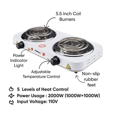 Double Electric Stove 2000W High Quality